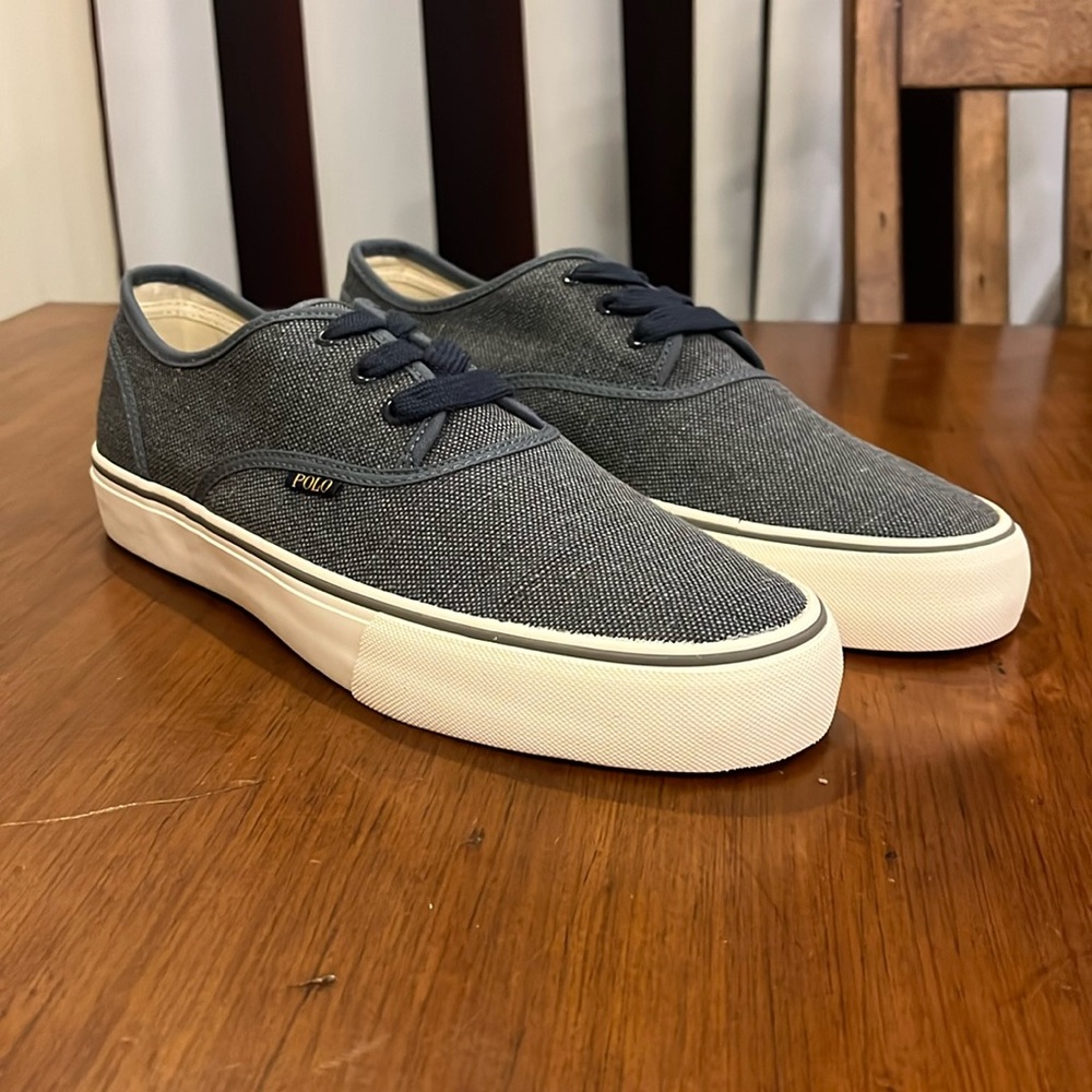 Polo Ralph Lauren Morray Boat Deck Shoes Sneakers Burlap Chambray Mens Size 11
